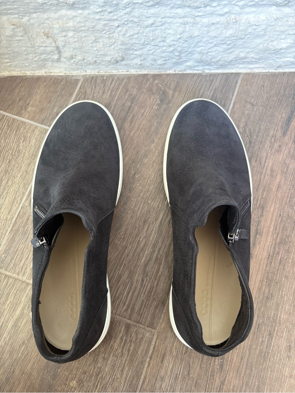 Ecco Black Suede Slip-On Sneakers - Picture 5 of 7
